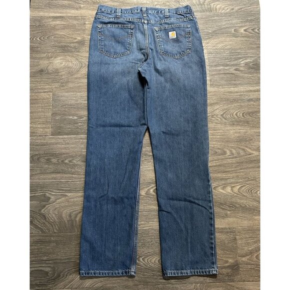 Carhartt Jeans 38x36 Elton Straight Leg 5 Pocket Denim 101496 Medium Wash - Picture 3 of 10
